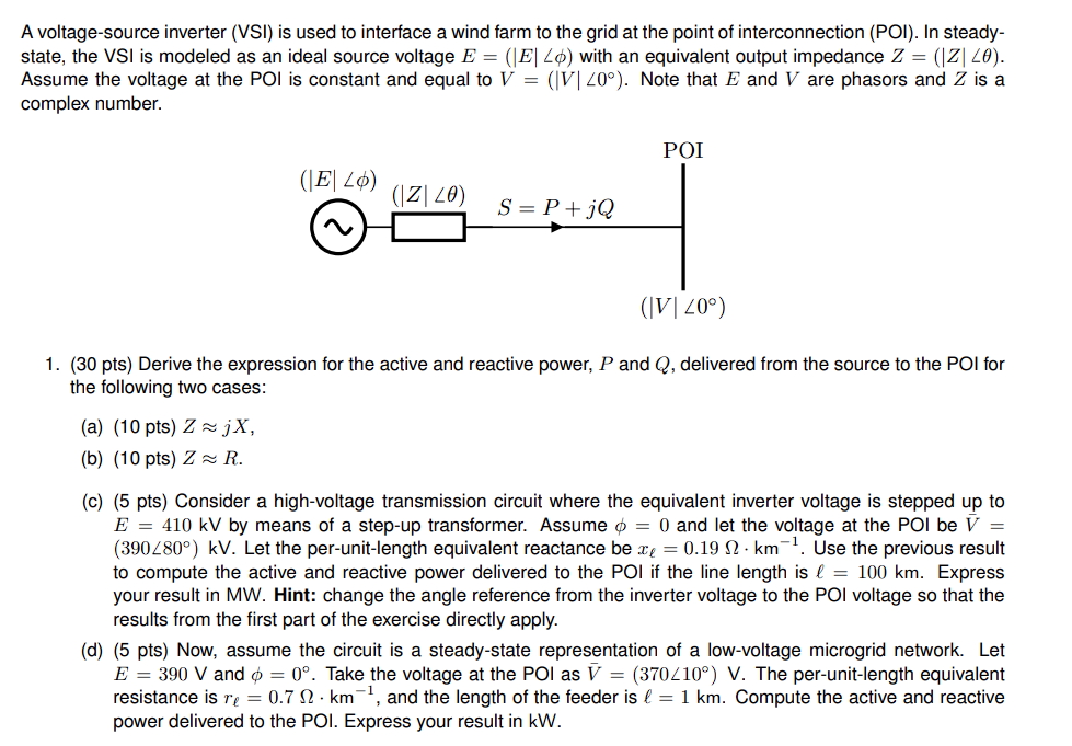 Solved A voltage-source inverter (VSI) is used to interface | Chegg.com