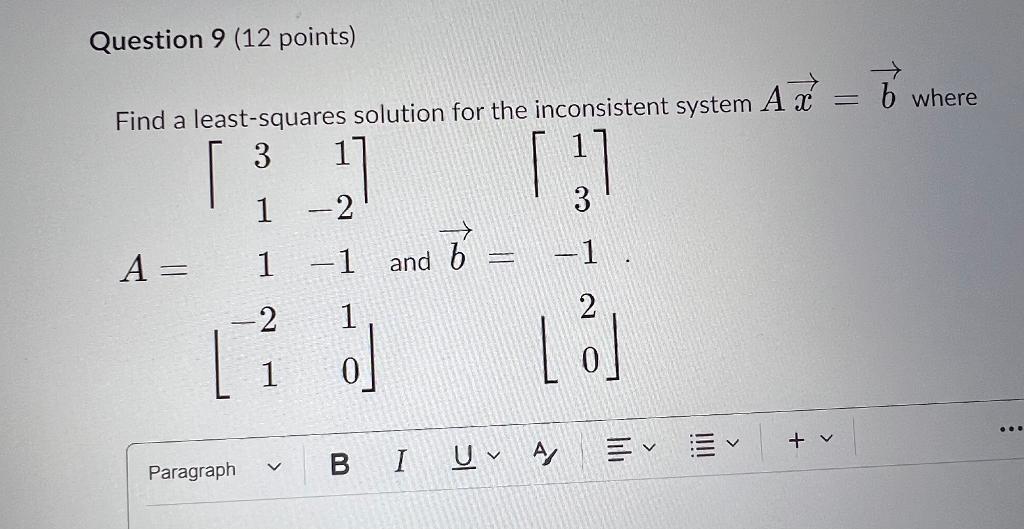 Solved Find A Least-squares Solution For The Inconsistent | Chegg.com