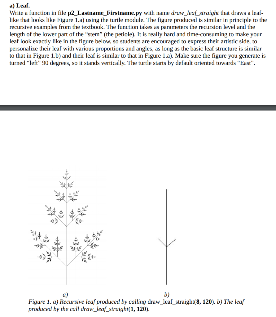 Solved a) Leaf. Write a function in file | Chegg.com