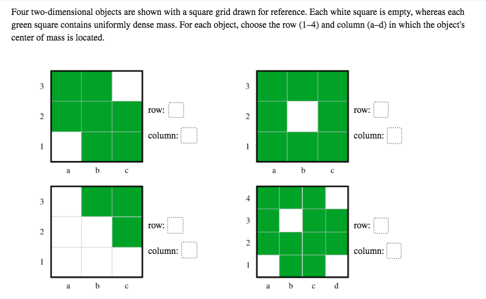 Solved Four two-dimensional objects are shown with a square | Chegg.com