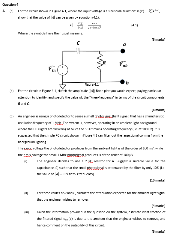 Solved Question 4 4. (a) For the circuit shown in Figure | Chegg.com
