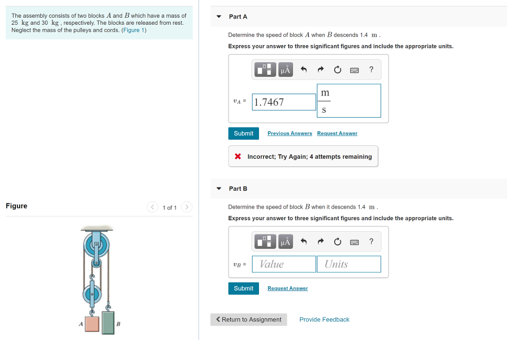 Solved The assembly consists of two blocks A and B which | Chegg.com