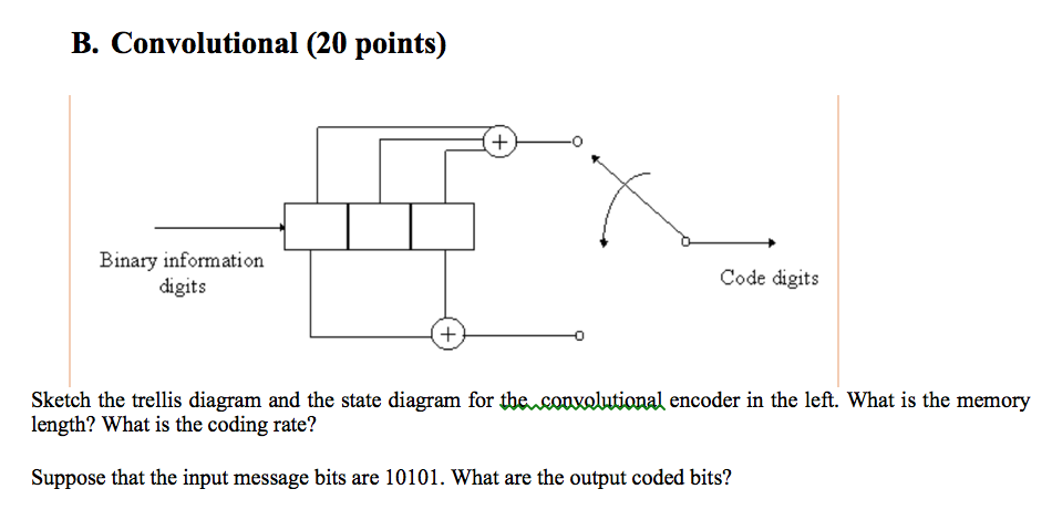 B. Convolutional (20 Points) +, Binary Information | Chegg.com