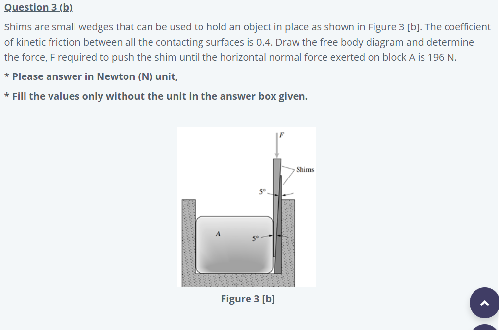 Solved Question 3 (b). Shims are small wedges that can be | Chegg.com
