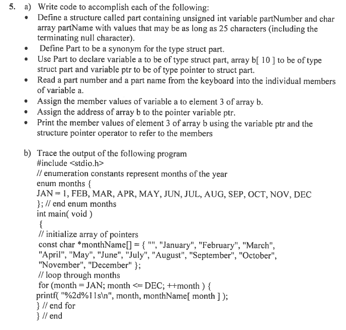 Solved 5. a) Write code to accomplish each of the following | Chegg.com