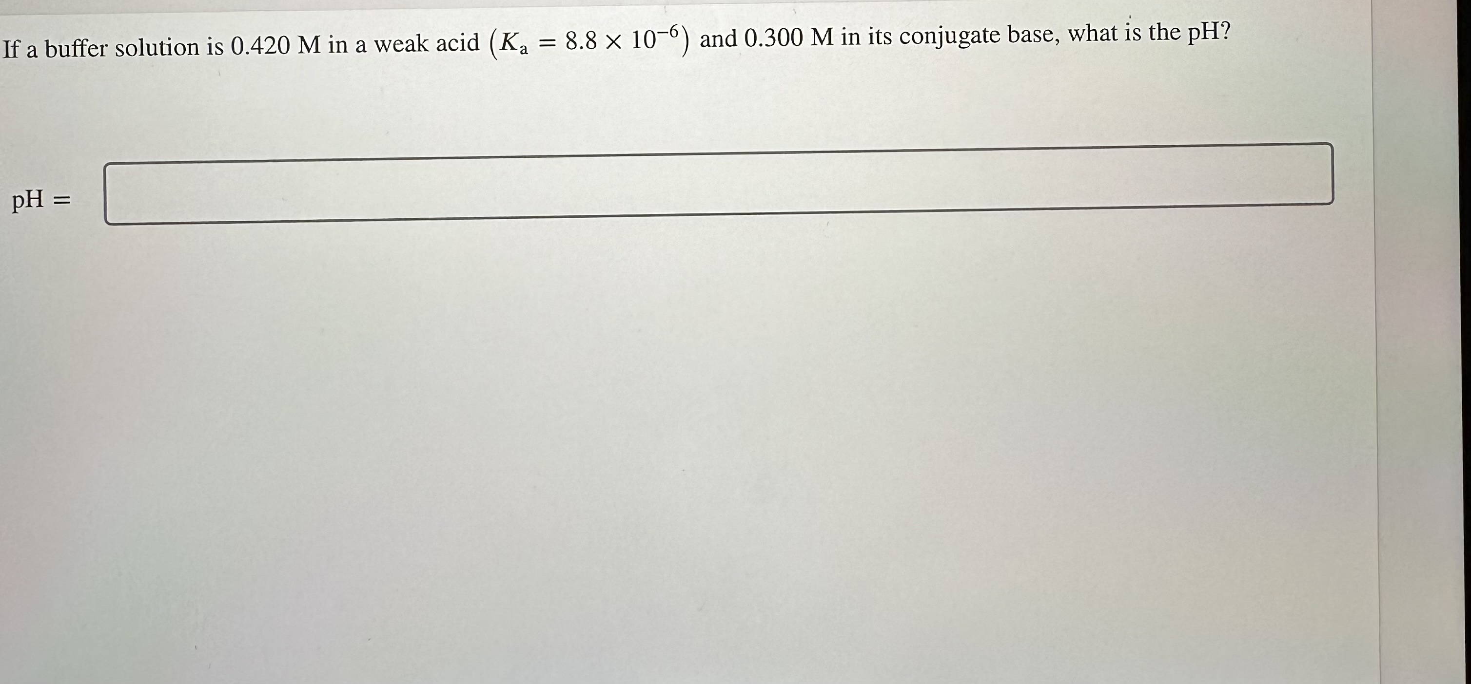 Solved A Buffer Solution Is Composed Of Mol Of Acid And Chegg Com