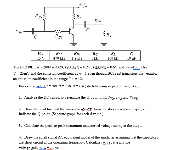 Solved V Cc Rb13 Rc Vout W S Rl Rb2 C Vcc 15 V Rl Rb1 4 Chegg Com