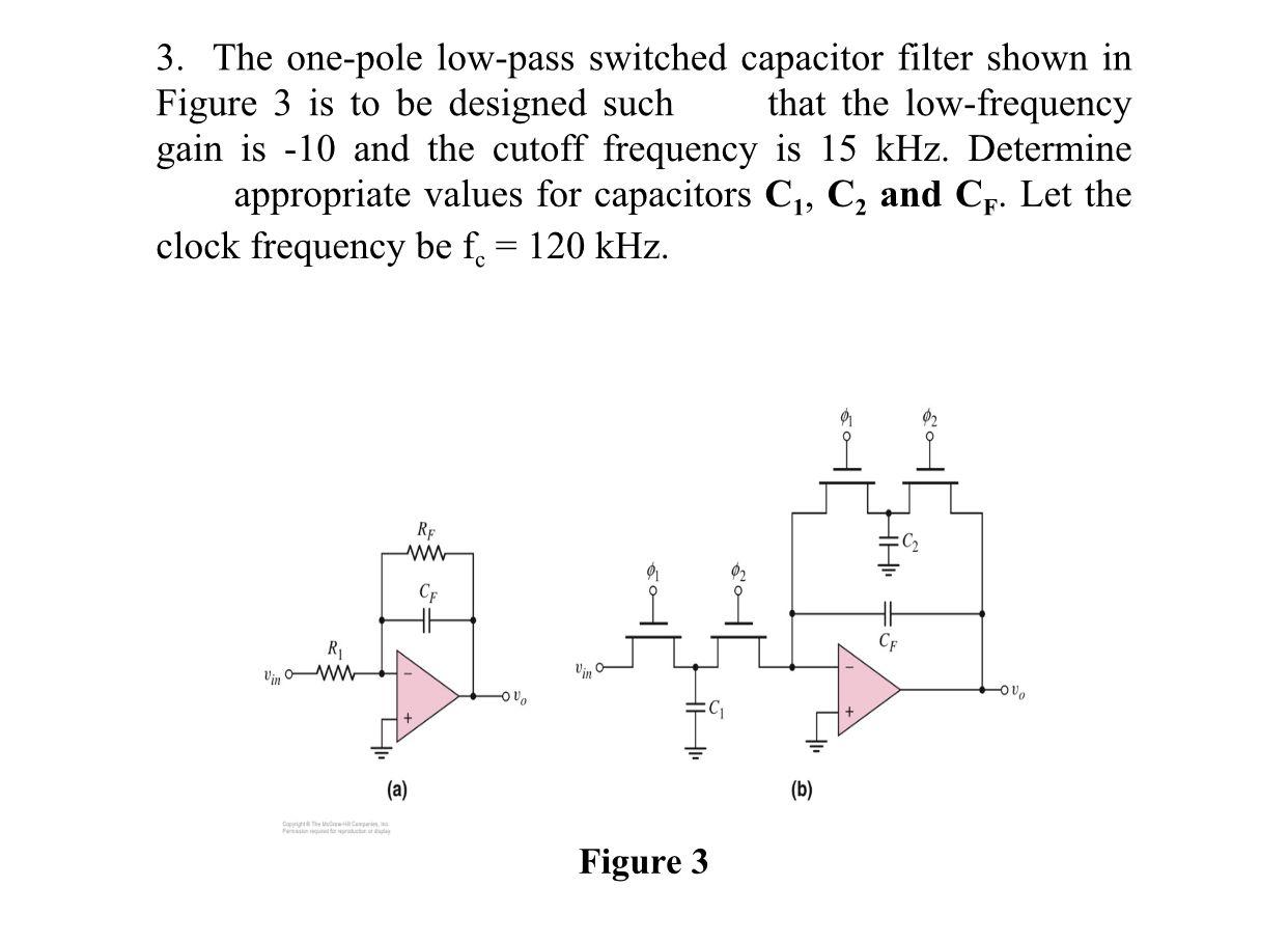 Solved 3. The onepole lowpass switched capacitor filter