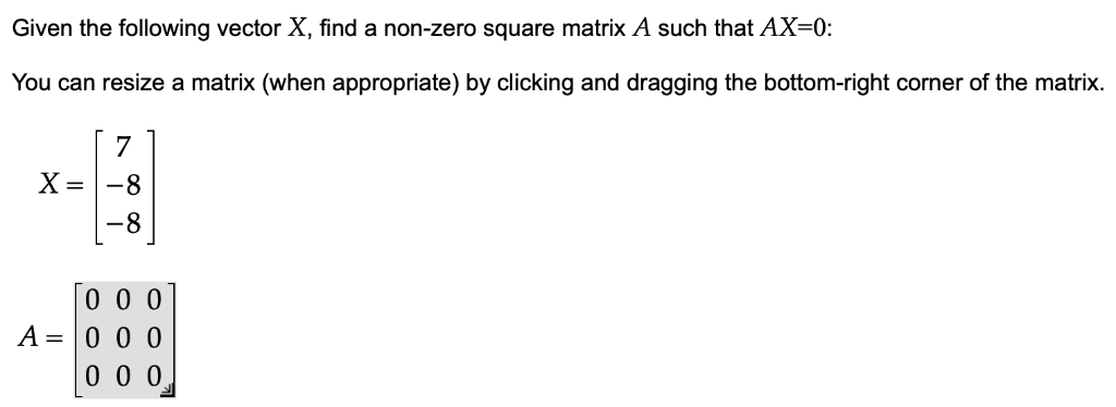null vector example