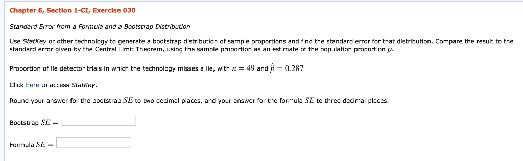 Solved Chapter 6 Section 1 CI Exercise 030 Standard Error Chegg