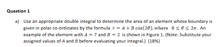 Solved A) Use An Appropriate Double Integral To Determine | Chegg.com