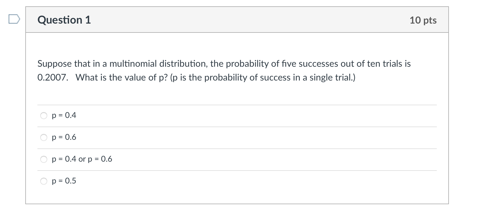 Solved Question 1 10 pts a Suppose that in a multinomial | Chegg.com