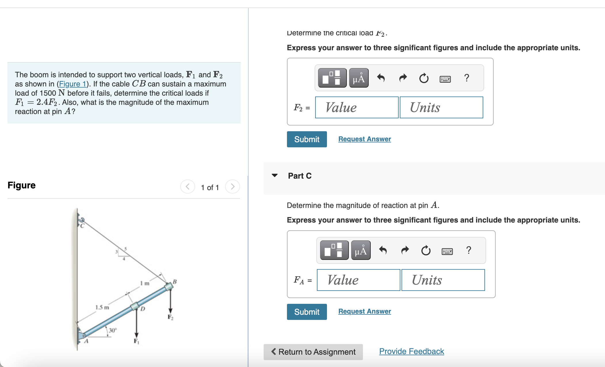 solved-the-boom-is-intended-to-support-two-vertical-loads-chegg