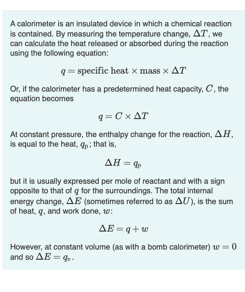 Solved A calorimeter is an insulated device in which a