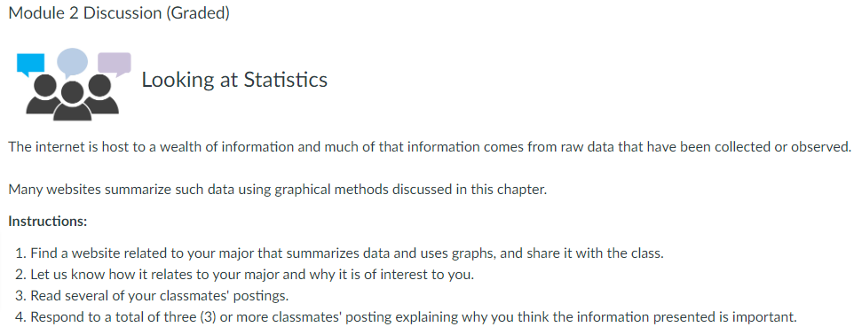 Solved Module 2 Discussion (Graded) Looking At Statistics | Chegg.com