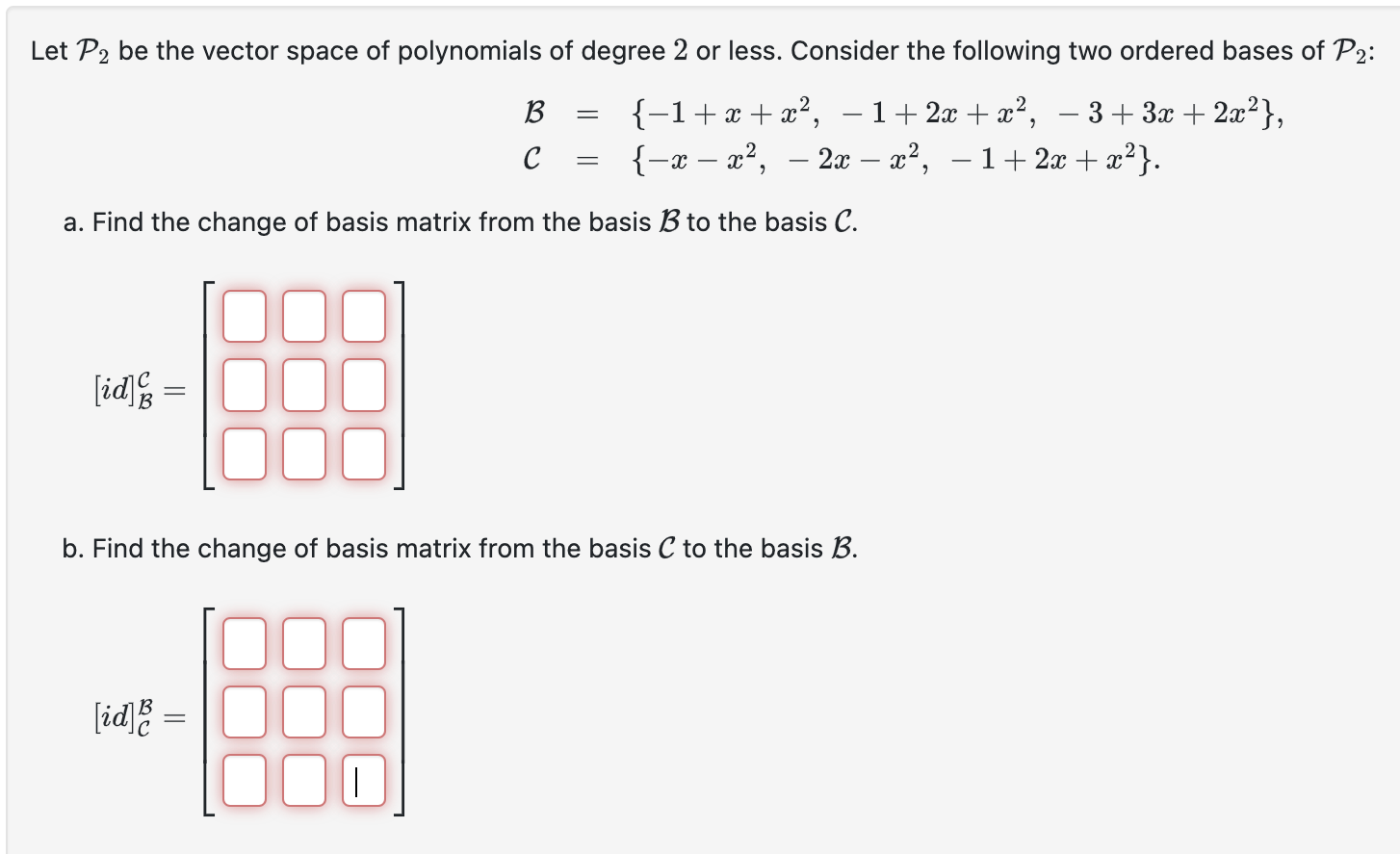 Solved Let P2 be the vector space of polynomials of degree 2 | Chegg.com