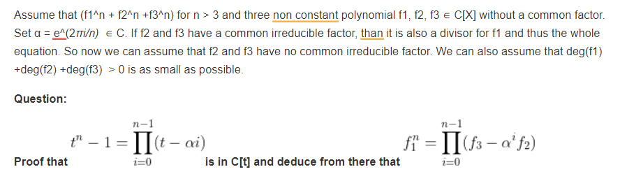 Solved Assume that (f1^n + f2^n +f3^n) for n > 3 and three | Chegg.com
