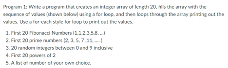 Solved Program 1: Write a program that creates an integer | Chegg.com