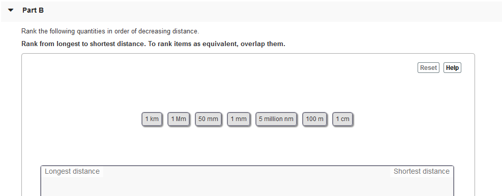 Solved Part B Rank The Following Quantities In Order Of | Chegg.com