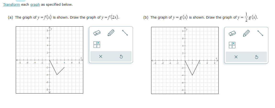 Solved Transform each graph as specified below. (a) The | Chegg.com
