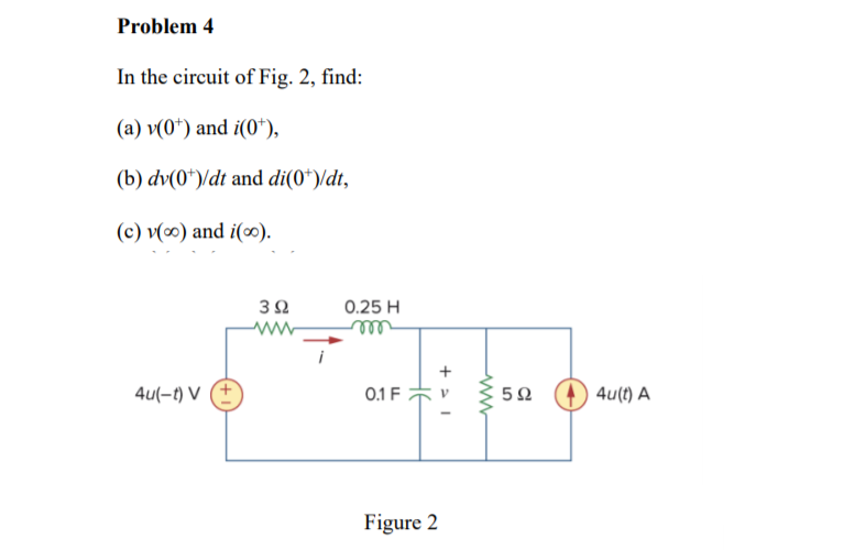 Solved Problem 4 In The Circuit Of Fig 2 Find A V 0 Chegg Com
