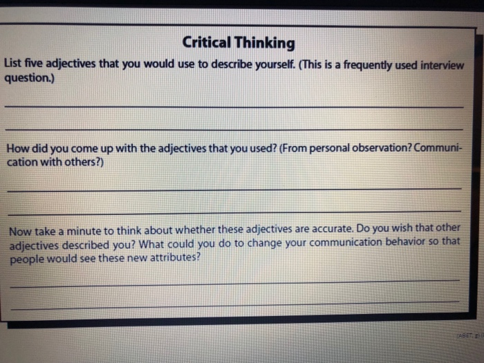 adjectives to describe critical thinking