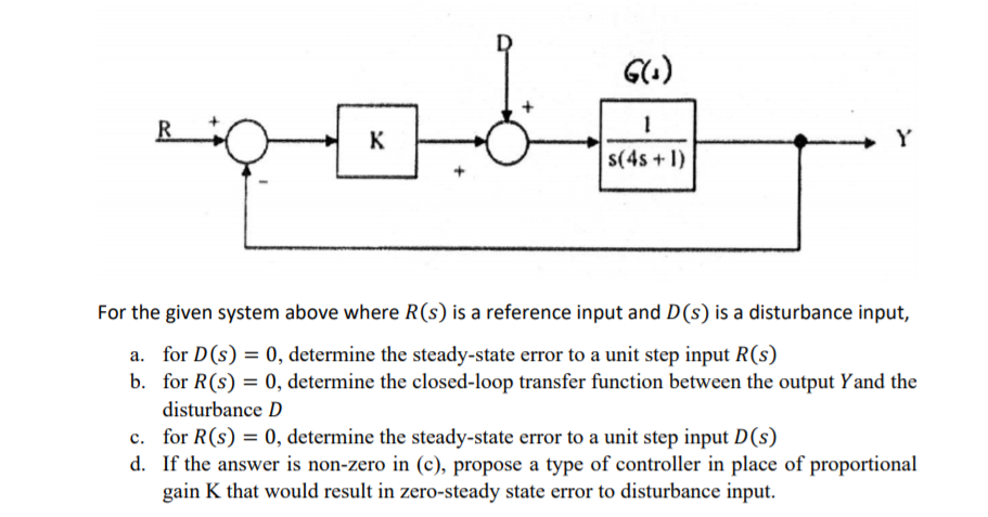 Solved For the given system above where R(s) is a reference | Chegg.com