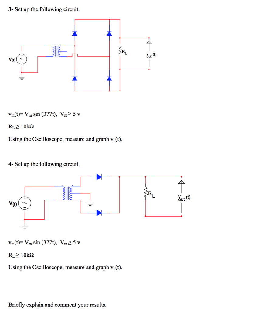 Solved Electronics Lab 4 Half and Full Wave Rectifiers, and | Chegg.com