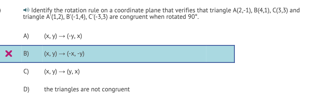 Solved 1) Identify the rotation rule on a coordinate plane | Chegg.com