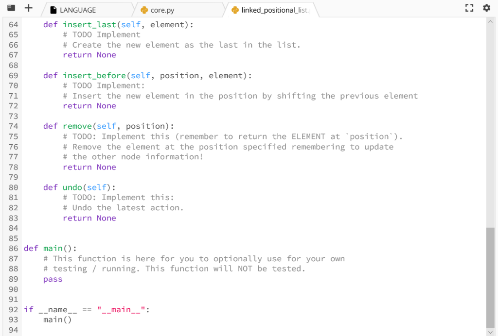 Solved Implement a Linked Positional List. The linked | Chegg.com