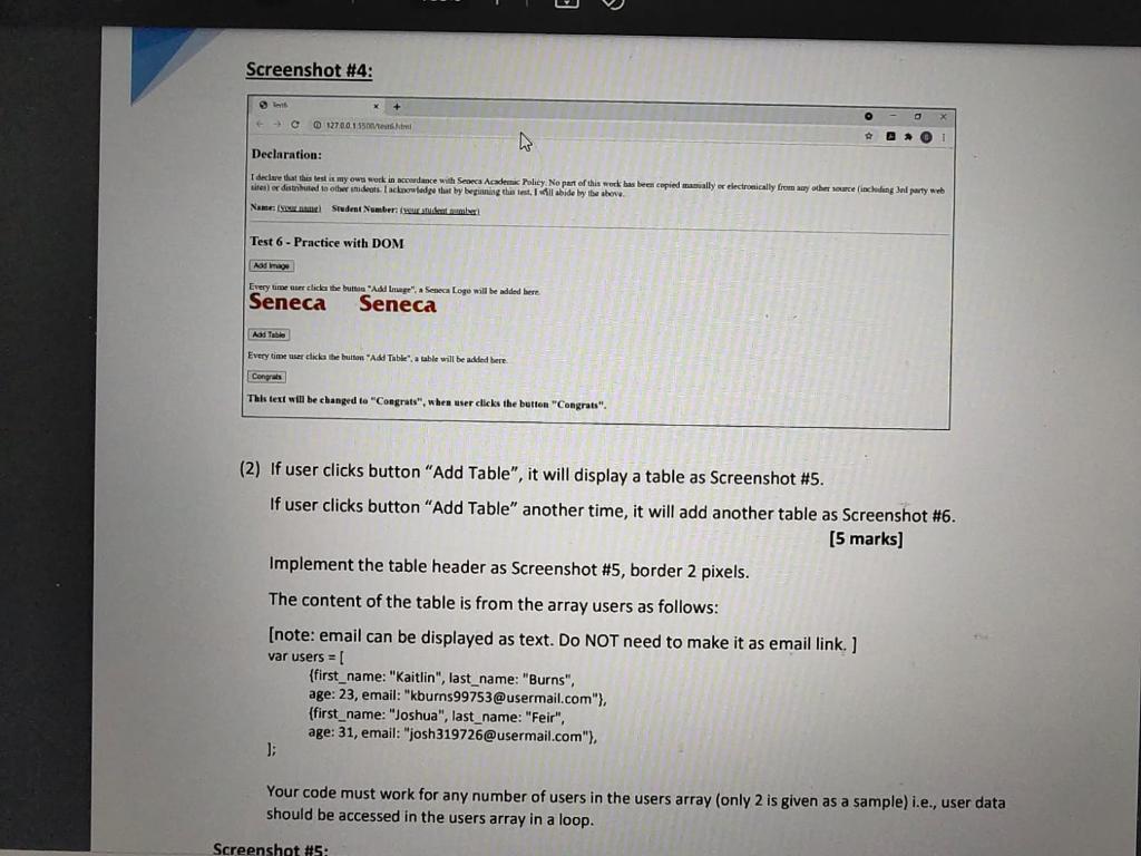 Solved 3 / 6 100% + 8. In "test6.html", you need to properly | Chegg.com
