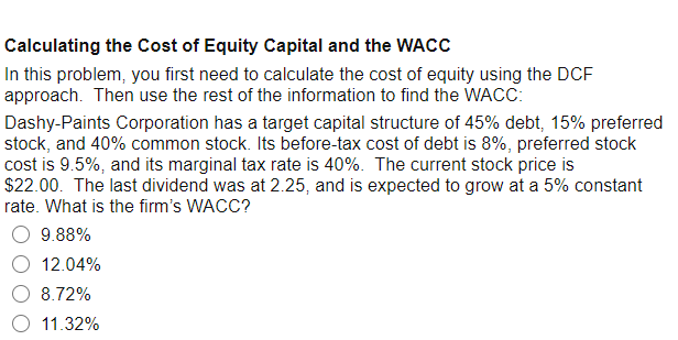 how to calculate cost of equity capital