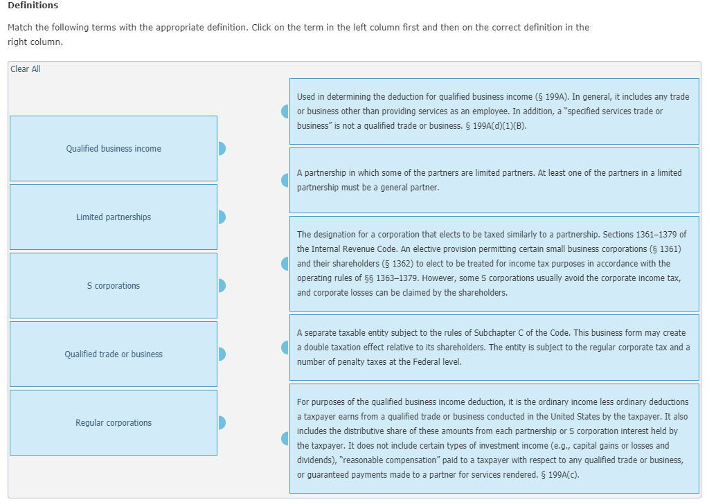 Solved Definitions Match the following terms with the