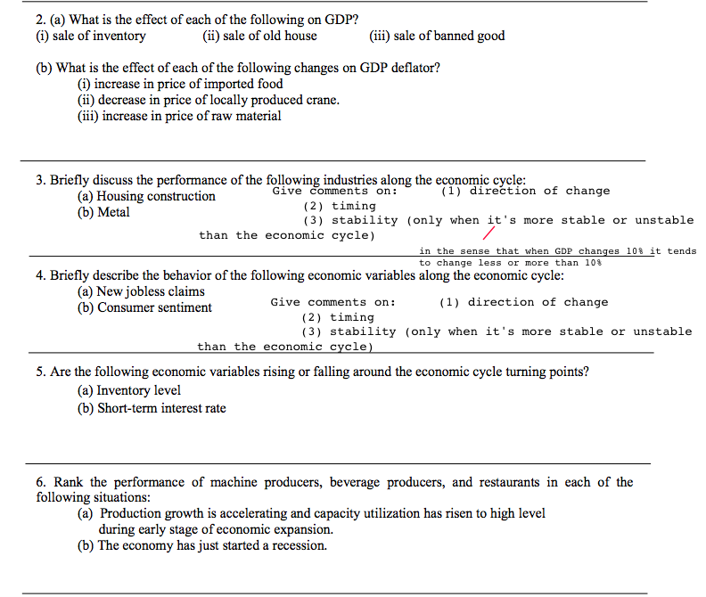 Solved 2. (a) What is the effect of each of the following on | Chegg.com