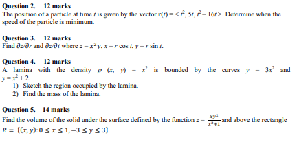 Solved The position of a particle at time t is given by the | Chegg.com