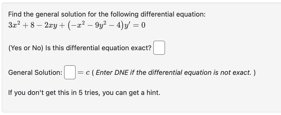 Solved Find the general solution for the following | Chegg.com