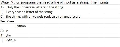 Solved Write Python programs that read a line of input as a | Chegg.com