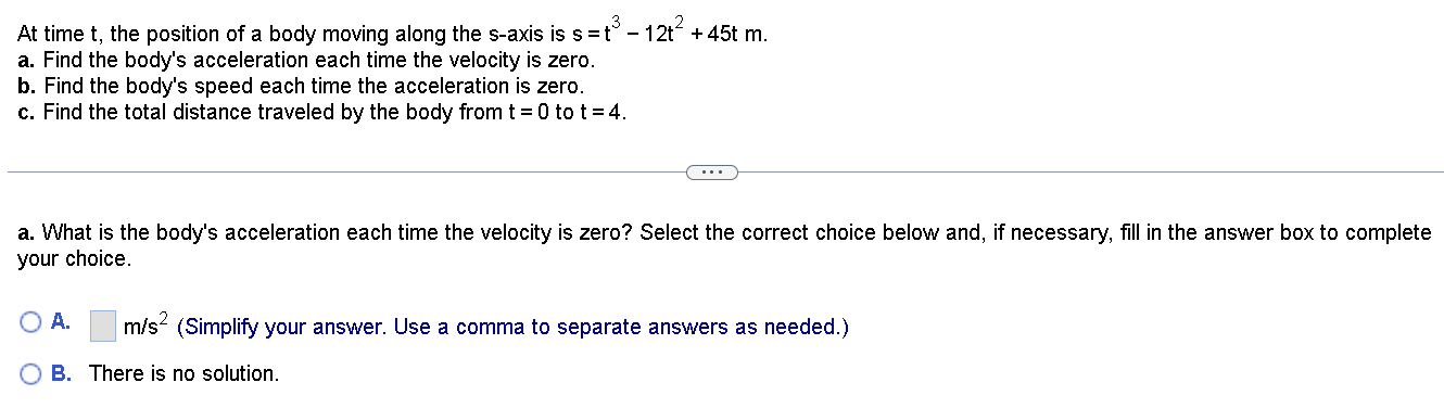 Solved At time t, the position of a body moving along the | Chegg.com