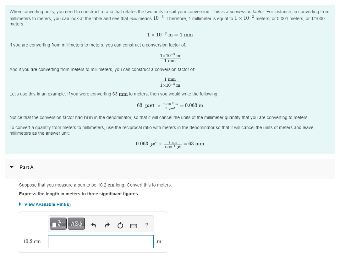 Solved When converting units, you need to construct a ratio