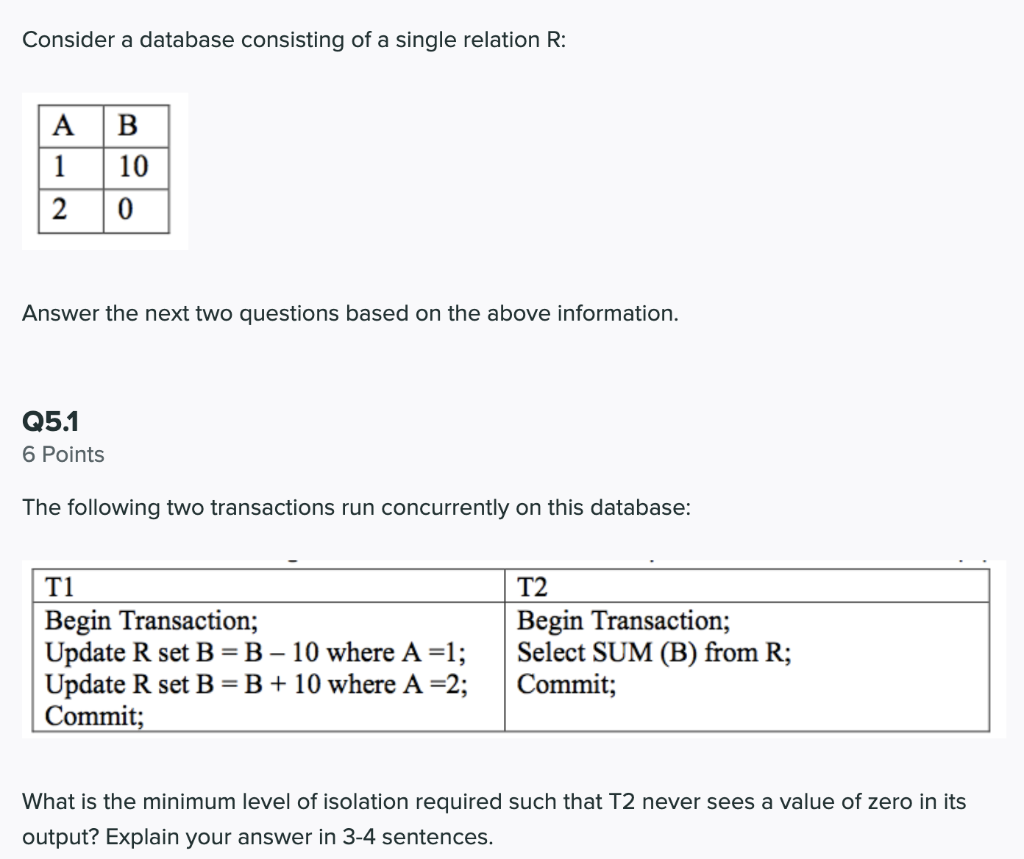 Solved Consider a database consisting of a single relation | Chegg.com