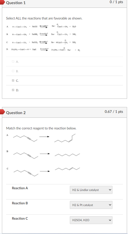 Solved Question 1 0 / 1 Pts Select ALL The Reactions That | Chegg.com