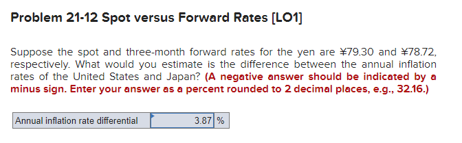 Solved Problem 21-12 Spot versus Forward Rates [LO1] Suppose | Chegg.com