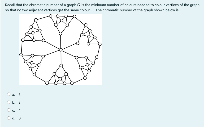 Solved Recall that the chromatic number of a graph G is the | Chegg.com