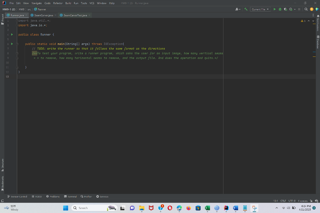 f6. File Edit Wiew Navigste Cade Refacto- Buile Run | Chegg.com