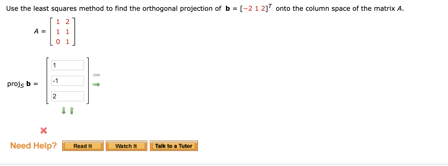 Solved Use the least squares method to find the orthogonal | Chegg.com