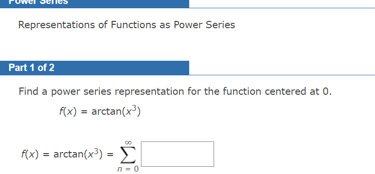 representations of functions as power series