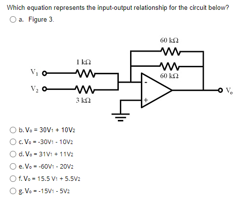 Solved Which equation represents the input-output | Chegg.com