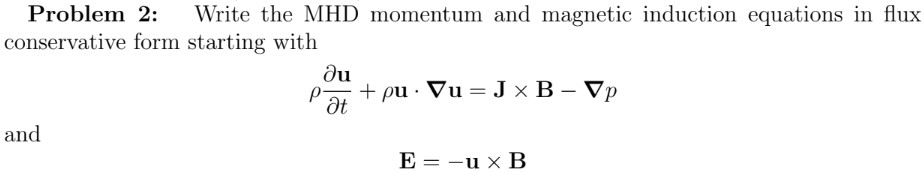 Solved Problem 2: Write the MHD momentum and magnetic | Chegg.com