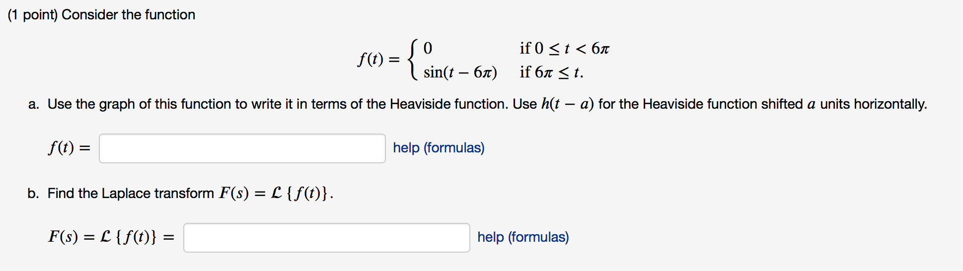 Solved (1 point) Consider the function if 0