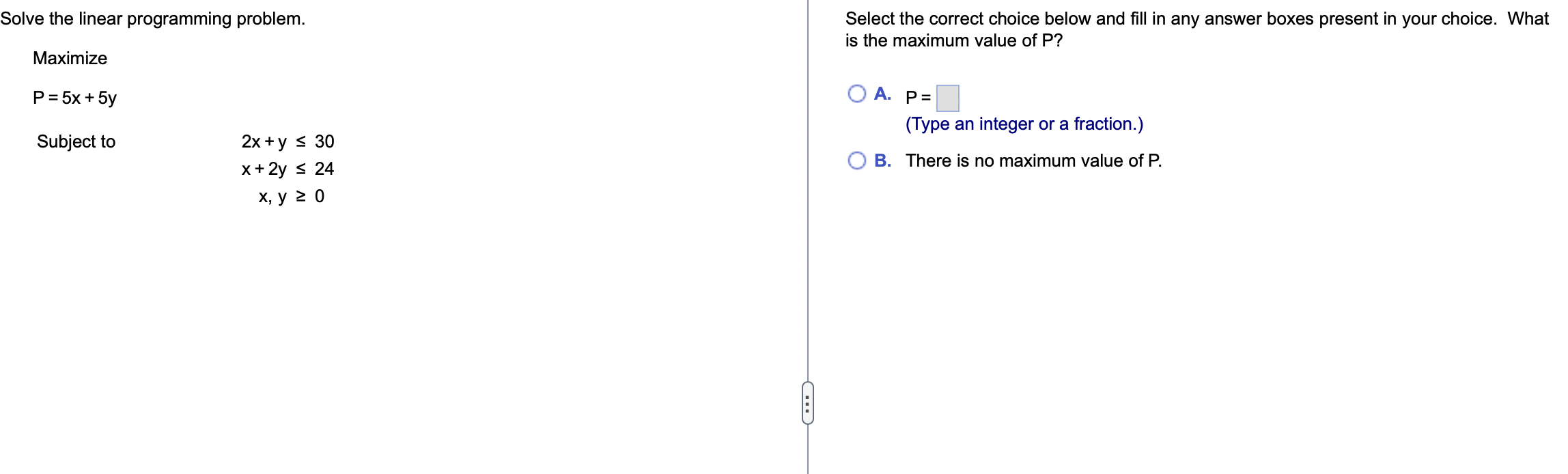 Solved Solve The Linear Programming Problem. Select The | Chegg.com